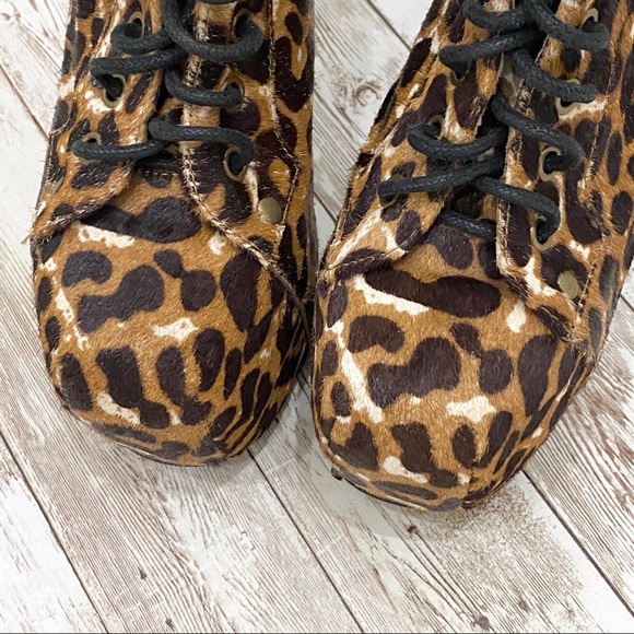 JEFFREY CAMPBELL Lita Fur Leopard Platform Boots Size 6 - Picture 12 of 16